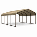 Abri voiture double marron et bronze avec toiture incurvée en polycarbonate, 600 × 600 × 300 cm