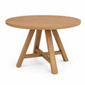 Table ronde en bois marron clair, Ø 120 × H 75 cm, style contemporain