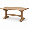 Table rectangulaire en bois marron naturel 160 × 90 × 76 cm avec piètement à tréteaux