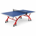 Table de tennis de table mobile avec filet, 274 × 152,5 × 76 cm, bleu, rouge, argenté et noir